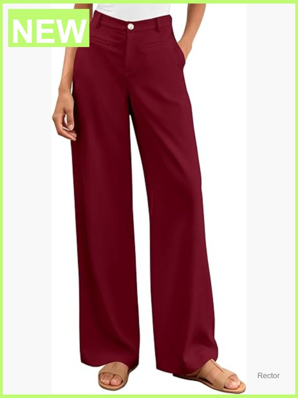 High Waisted Wide Leg Dress Pants with Pockets Business Casual Trousers